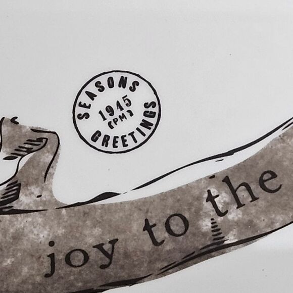 St. Nicholas Square Bird on Branch Joy to the World Fluted Ceramic Treat Tray - Picture 4 of 9